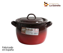 La Estrella Olla Abombada con Tapa 16 cm - 3L Colección Fuego (4 Unidades)