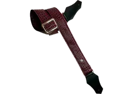 GETM Correa Guitarra Bajo Aussie Gator Burgundy Ajustable Hasta 165cm Polipiel Nailon Piel Color Burdeos Oscuro