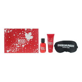 Set Dsquared 2: Red Wood, Eau De Toilette, For Women, 50 ml + Red Wood, Shower Gel & Shampoo 2-In-1, 50 ml + Dsquared, Sleep Mask, Black, Universal