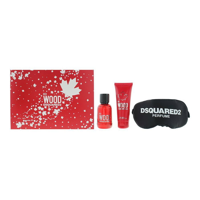 Set Dsquared 2: Red Wood, Eau De Toilette, For Women, 50 ml + Red Wood, Shower Gel & Shampoo 2-In-1, 50 ml + Dsquared, Sleep Mask, Black, Universal Set Dsquared 2: Red Wood, Eau De Toilette, For Women, 50 ml + Red Wood, Shower Gel & Shampoo 2-In-1, 50 ml + Dsquared, Sleep Mask, Black, Universal