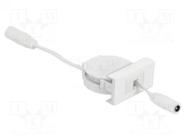DeLOCK Cable de alimentación retráctil Easy 45 DC 5,5 x 2,1 mm hembra/hembra blanco