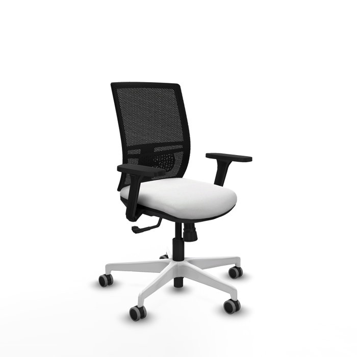 PIQUERAS Y CRESPO Silla de oficina Yunquera con mecanismo Sincro, Blanco y Negro PIQUERAS Y CRESPO Silla de oficina Yunquera con mecanismo Sincro, Blanco y Negro