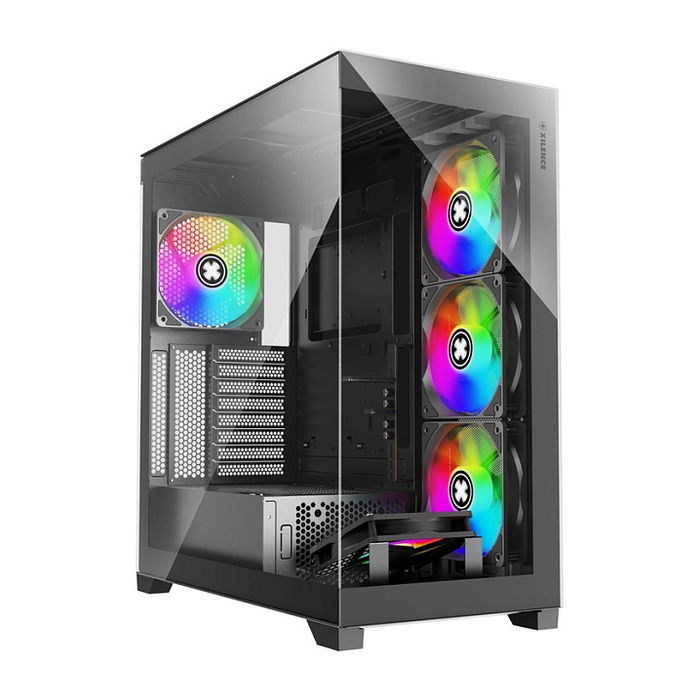 Xilence Midi Tower XG171 Gleam Black X818.ARGB PC Gaming con Ventana y Iluminación
