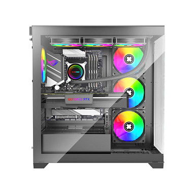 Xilence Midi Tower XG171 Gleam Black X818.ARGB PC Gaming con Ventana y Iluminación