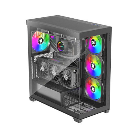Xilence Midi Tower XG171 Gleam Black X818.ARGB PC Gaming con Ventana y Iluminación