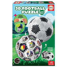 Educa Puzzle 3D Balón de Fútbol 19210 - Monta el balón de múltiples maneras, 32 piezas de plástico