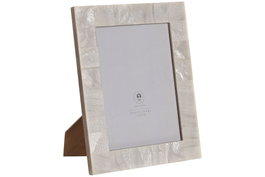 DKD Home Decor Marco de Fotos 15x20 Nácarado Blanco