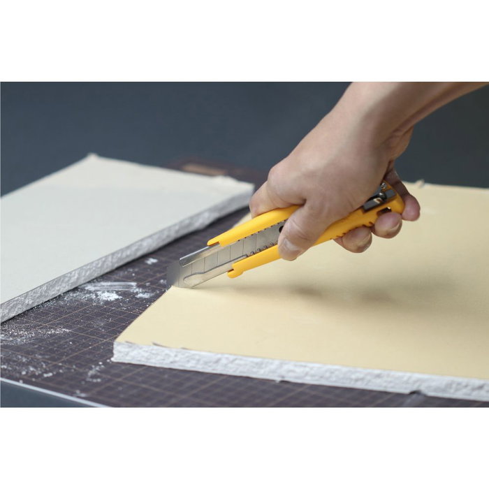 Olfa Cúter EXL con Bloqueo Automático y Cuchilla de 18 mm para Papel, Cartón, Escayola y Vinilo