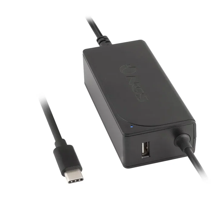 NGS Adaptador de Corriente W-65W Tipo C, Cargador de Portátil 65W USB-C Universal con Voltaje Automático 12-20V, 5/9/12/15/20V, 3.25A Máx, Negro