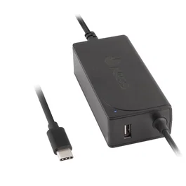 NGS Adaptador de Corriente W-65W Tipo C, Cargador de Portátil 65W USB-C Universal con Voltaje Automático 12-20V, 5/9/12/15/20V, 3.25A Máx, Negro