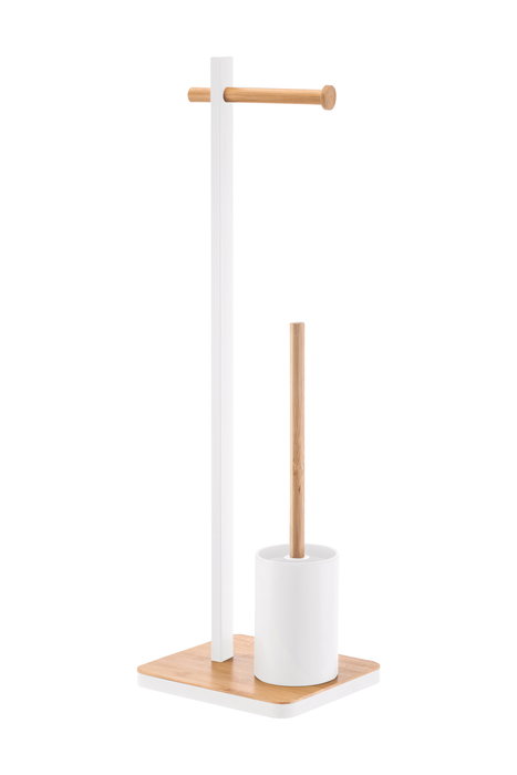 Inde Portarrollos WC con Escobillero y Bambú, 18.4 cm (Ancho) x 73 cm (Alto) x 22 cm (Largo) (4 Unidades)