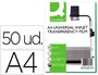 Q-connect Transparencia DIN A4 KF26074 para Ink-jet, Caja de 50 Hojas, 100 micras