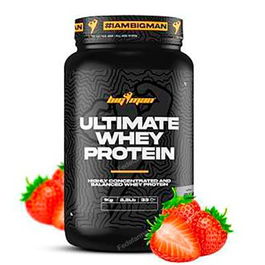 BIGMAN Ultimate Whey Proteína de Suero Concentrado Batido Fresa 1 Kg