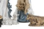 DKD Home Decor Nacimiento Navidad Moderna Azul Blanco Poliester Set 9 Piezas 15 x 30 x 20 cm