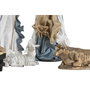DKD Home Decor Nacimiento Navidad Moderna Azul Blanco Poliester Set 9 Piezas 15 x 30 x 20 cm