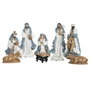 DKD Home Decor Nacimiento Navidad Moderna Azul Blanco Poliester Set 9 Piezas 15 x 30 x 20 cm