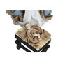 DKD Home Decor Nacimiento Navidad Moderna Azul Blanco Poliester Set 9 Piezas 15 x 30 x 20 cm