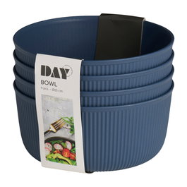 Day Juego De 4 Bols Day diámetro 15 cm - Azul Petróleo, Beige, Marrón - Para Cereales, Ensaladas, Snacks - Apilables, Aptos Lavavajillas
