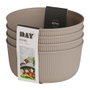 Day Juego De 4 Bols Day diámetro 15 cm - Azul Petróleo, Beige, Marrón - Para Cereales, Ensaladas, Snacks - Apilables, Aptos Lavavajillas