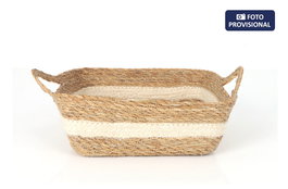 Inde Cesta Cónica Mimbre Cuadrada con Asa 27 cm x 27 cm x 9 cm (8 Unidades)