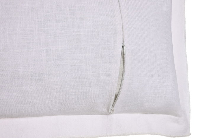 DKD Home Decor Cojín de Lino Blanco Roto con Flecos 50x30 cm