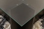 Nordure Mesa de centro Vetrino Wood Black cristal templado y melamina 105x40x65cm Madera Negro
