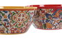 DKD Home Decor Ensaladera Mediterraneo Rojo Azul Melamina 25 x 12 x 25 cm (6 Unidades)