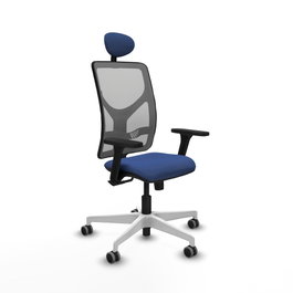 PIQUERAS Y CRESPO Silla de oficina Motilla con Mecanismo Sincro, Azul marino y Gris