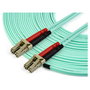 Startech cable de fibra óptica multimodo dúplex 50/125 LC a LC, OM4, LSZH, 15 m, Aqua
