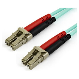 Startech cable de fibra óptica multimodo dúplex 50/125 LC a LC, OM4, LSZH, 15 m, Aqua