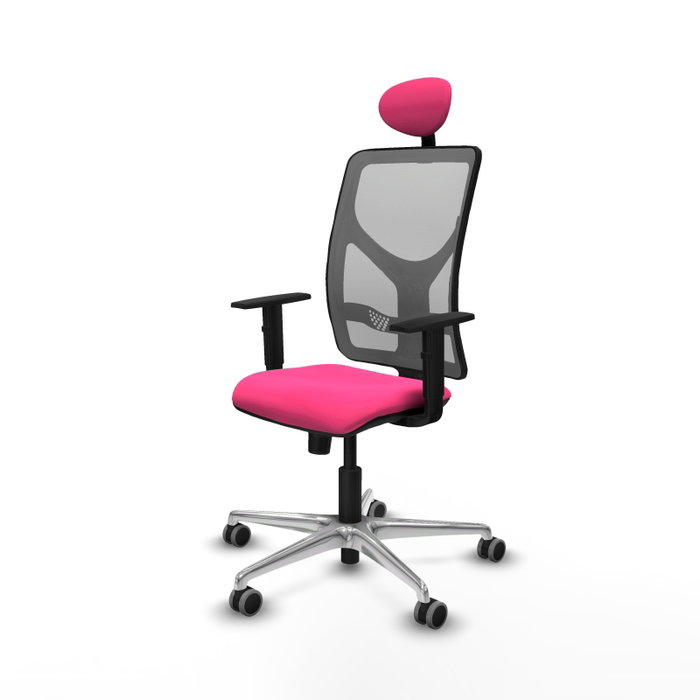 PIQUERAS Y CRESPO Silla de oficina Motilla Rosa y Gris con mecanismo Sincro PIQUERAS Y CRESPO Silla de oficina Motilla Rosa y Gris con mecanismo Sincro