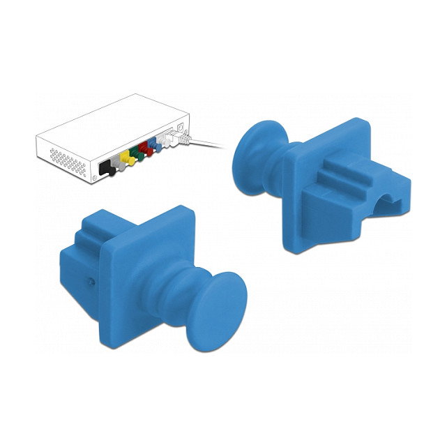 DeLOCK 86509 Cubierta antipolvo para puerto RJ45, Azul, 10 unidades