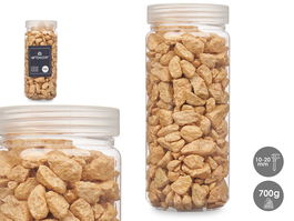 Giftdecor Bote Piedra Metalizada Beige 700g con Piedras de 10-20 mm (6.5x15.8x6.5 cm) (Set de 12)