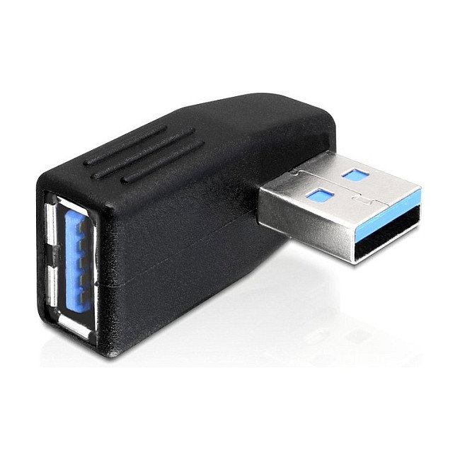 DeLOCK Adaptador USB 3.0 M/F con ángulo de 270° horizontal, 5 Gbps, Negro DeLOCK Adaptador USB 3.0 M/F con ángulo de 270° horizontal, 5 Gbps, Negro