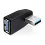 DeLOCK Adaptador USB 3.0 M/F con ángulo de 270° horizontal, 5 Gbps, Negro