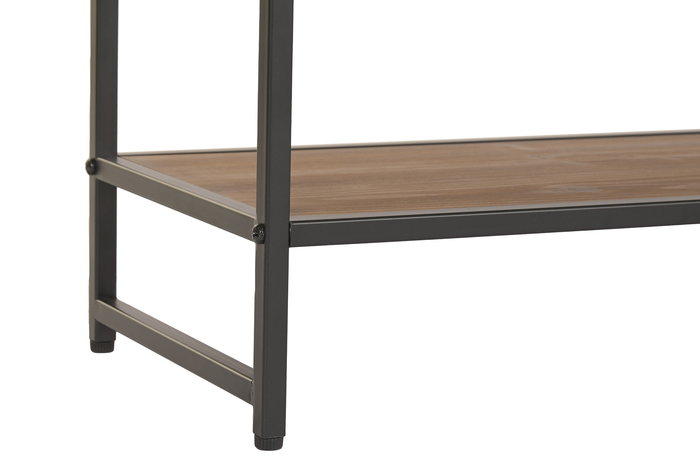 DKD Home Decor Consola Vintage Marrón y Negro con 4 Estanterías de Madera y Hierro, 120 x 30 x 94 cm