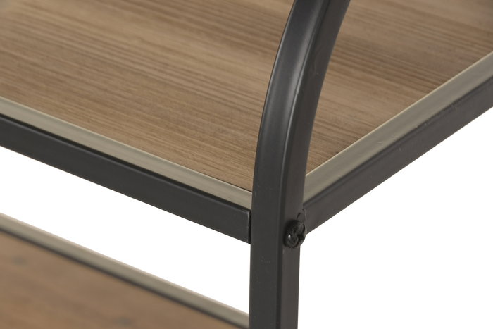 DKD Home Decor Consola Vintage Marrón y Negro con 4 Estanterías de Madera y Hierro, 120 x 30 x 94 cm