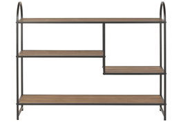 DKD Home Decor Consola Vintage Marrón y Negro con 4 Estanterías de Madera y Hierro, 120 x 30 x 94 cm