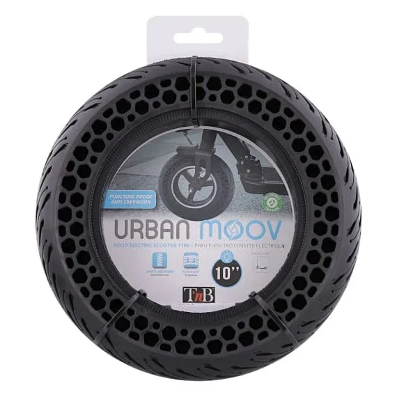 T'nB UMTYREFL10 Neumático Antipinchazos para Patinete Eléctrico, 10 Pulgadas, Negro
