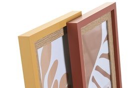 DKD Home Decor Marco de Foto 13x18 Urban Crema Terracota MDF Cristal 17.5 x 2.2 x 22.5 cm (6 Unidades)