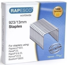 Grapas Rapesco Gran Capacidad 923/13 Mm. Galvanizadas Caja De 1000