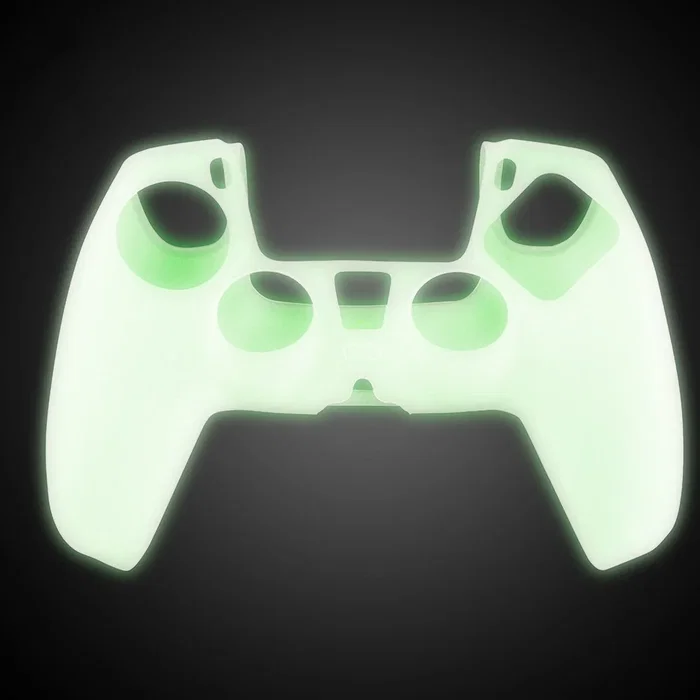 FR-TEC FT0036 Kit Custom Glow in the Dark PS5 - Funda de Silicona, Grips y Sticker Touchpad, Verde