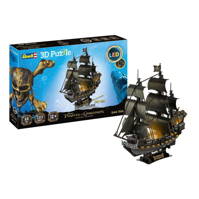 Revell Piratas del Caribe: La venganza de Salazar Puzzle 3D Black Pearl LED Edition