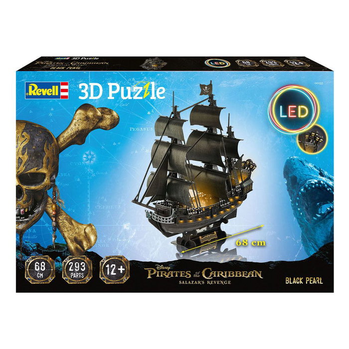 Revell Piratas del Caribe: La venganza de Salazar Puzzle 3D Black Pearl LED Edition