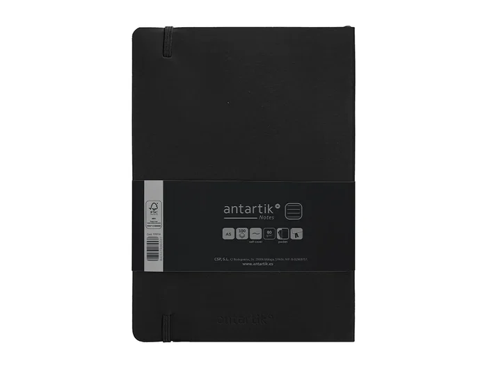 Antartik Notes Cuaderno A5 Tapa Blanda Hojas Rayas Negro 80 Hojas 80gr FSC