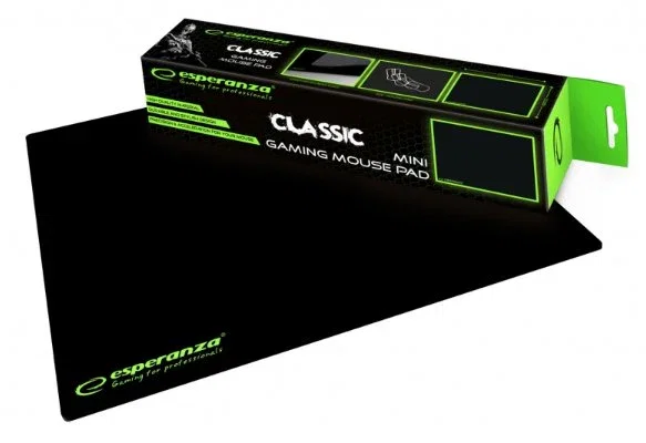 Esperanza EGP101K Alfombrilla Gaming para Ratón, Negro, 250x200x2 mm, Classic Mini, Superficie Plástica