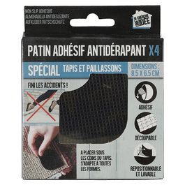 Je cherche une Idee Juego de 4 Antideslizantes para Alfombra Adhesivos Reposicionables Lavables 6x6cm