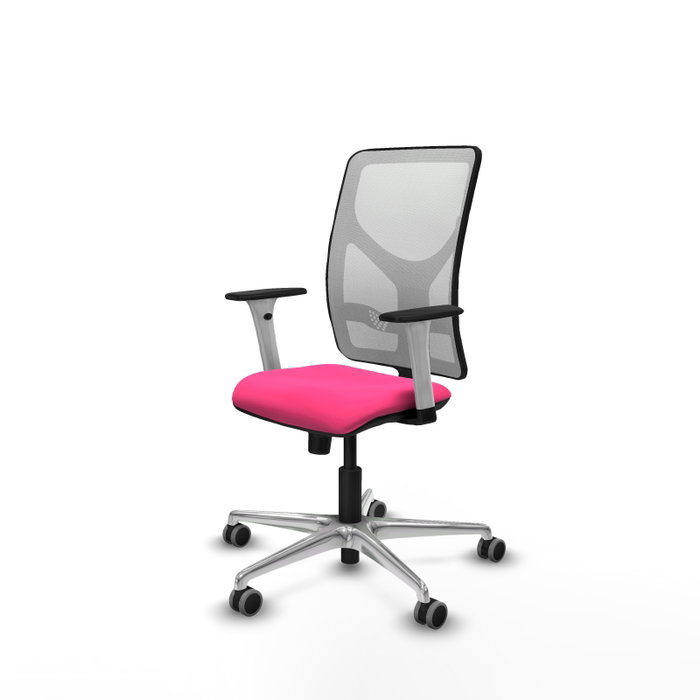 PIQUERAS Y CRESPO Silla de oficina Motilla con mecanismo Sincro Rosa y Blanco