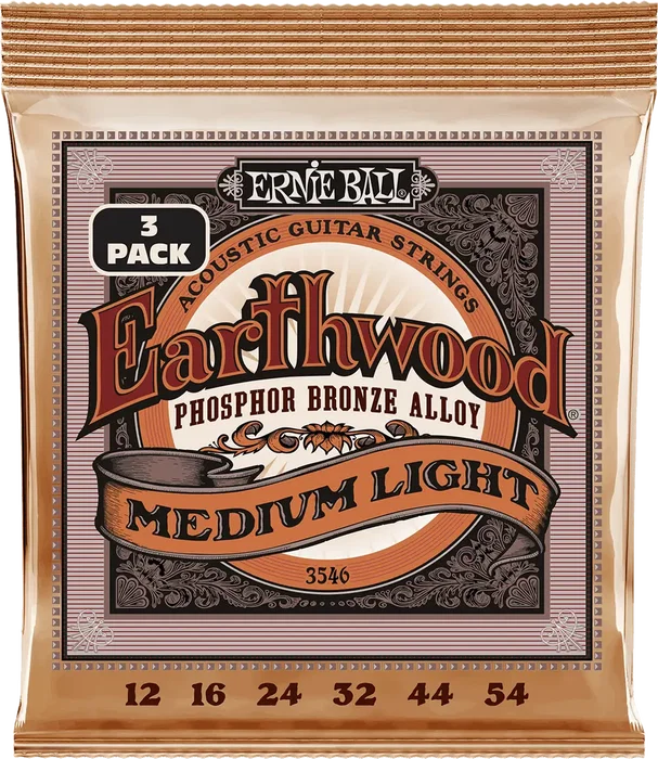 Ernieball 92/8 Phosphor Bz. Medium Light 12-54 Tripack (3) Juego Acústica Earthwood Cuerdas Guitarra Acústica Mediana Ligera Bronce Fósforo Ernieball 92/8 Phosphor Bz. Medium Light 12-54 Tripack (3) Juego Acústica Earthwood Cuerdas Guitarra Acústica Mediana Ligera Bronce Fósforo