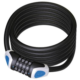 XLC Cable Antirrobo de Combinación Ronald Biggs III LO-L11 - 185 cm, Acero, Doble Recubrimiento de Goma, Soporte Snap Lock QR